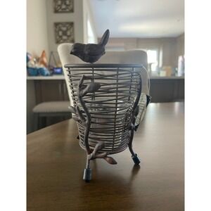 Creative Co-Op Metal Bird Wire Votive Candle Holder Brown Rustic Farmhouse